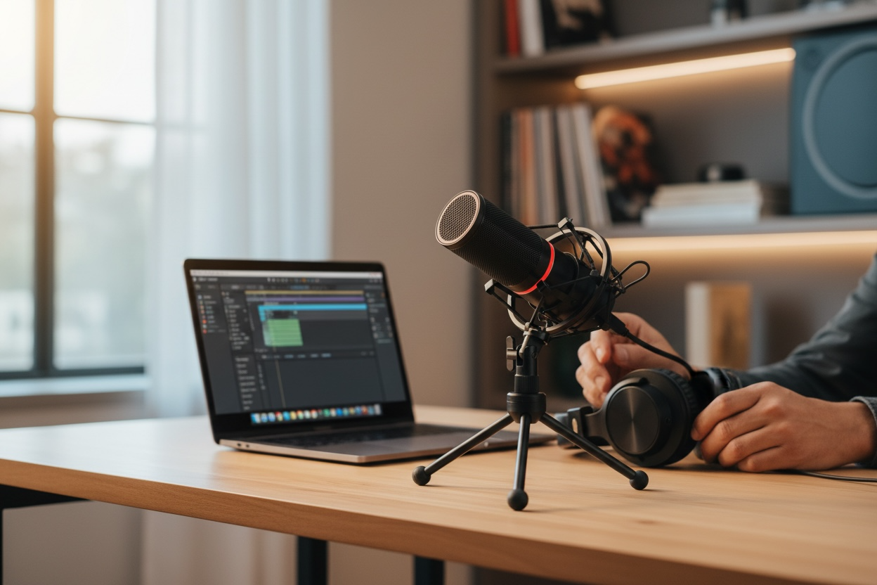 REDRAGON BLAZAR Cardioid USB Gaming Mic and Tripod – Black