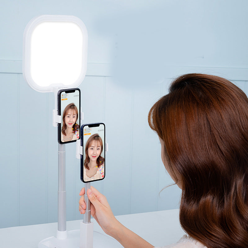 Retractable Phone Holder With Wireless, Dimmable LED Beauty Light.