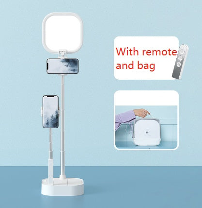 Retractable Phone Holder With Wireless, Dimmable LED Beauty Light.